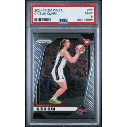 Graded 2024 Panini Prizm Caitlin Clark #22 Rookie RC Basketball Card PSA 9 Mint | Hall of Fame Sports Memorabilia | vintageantiquesgifts.com