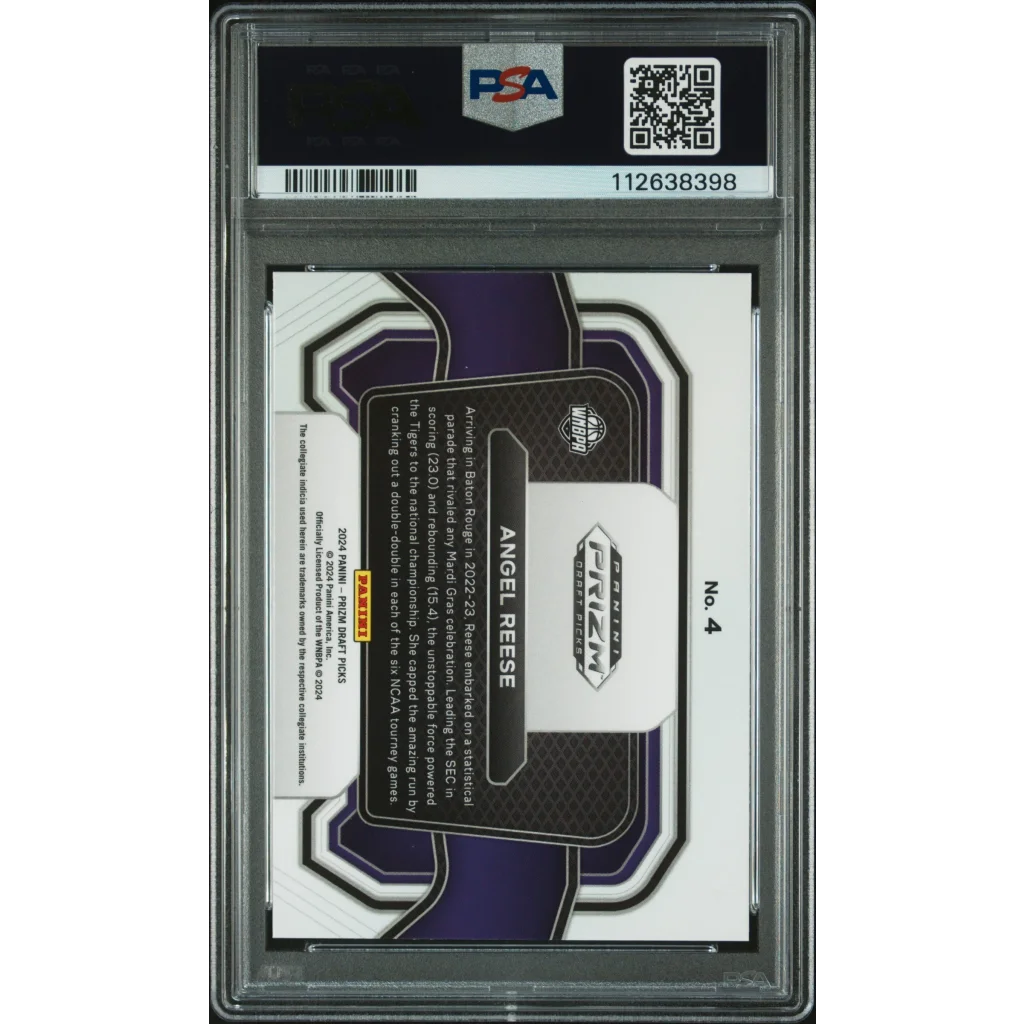 Graded 2024 Panini Prizm Draft Picks Angel Reese #4 Campus Legends Rookie RC Basketball Card PSA 10 Gem Mint | PSA 10 Gem Mint Graded Rookie Card | vintageantiquesgifts.com