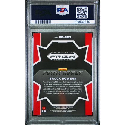 Graded PSA 10 2024 Panini Prizm Draft Picks Brock Bowers Rookie Card