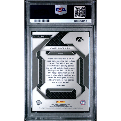 Graded 2024 Panini Prizm Draft Picks Caitlin Clark #14 New Recruits Silver Prizm Rookie RC Basketball Card PSA 10 Gem Mint | PSA 10 Gem Mint Graded Rookie Card | vintageantiquesgifts.com