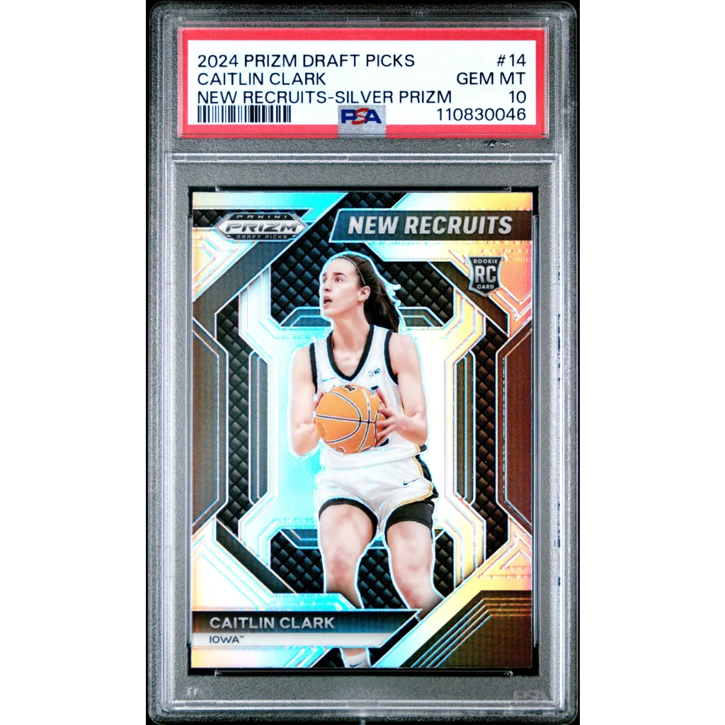 Graded 2024 Panini Prizm Draft Picks Caitlin Clark #14 New Recruits Silver Prizm Rookie RC Basketball Card PSA 10 Gem Mint | Hall of Fame Sports Memorabilia | vintageantiquesgifts.com