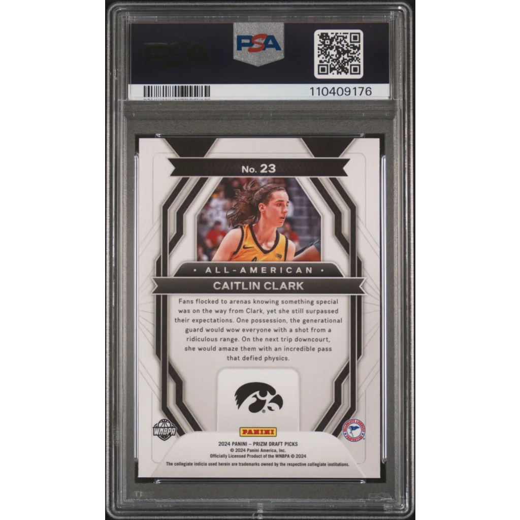 Graded 2024 Panini Prizm Draft Picks Caitlin Clark #23 All American Rookie RC Basketball Card PSA 10 Gem Mint | PSA 10 Gem Mint Graded Rookie Card | vintageantiquesgifts.com