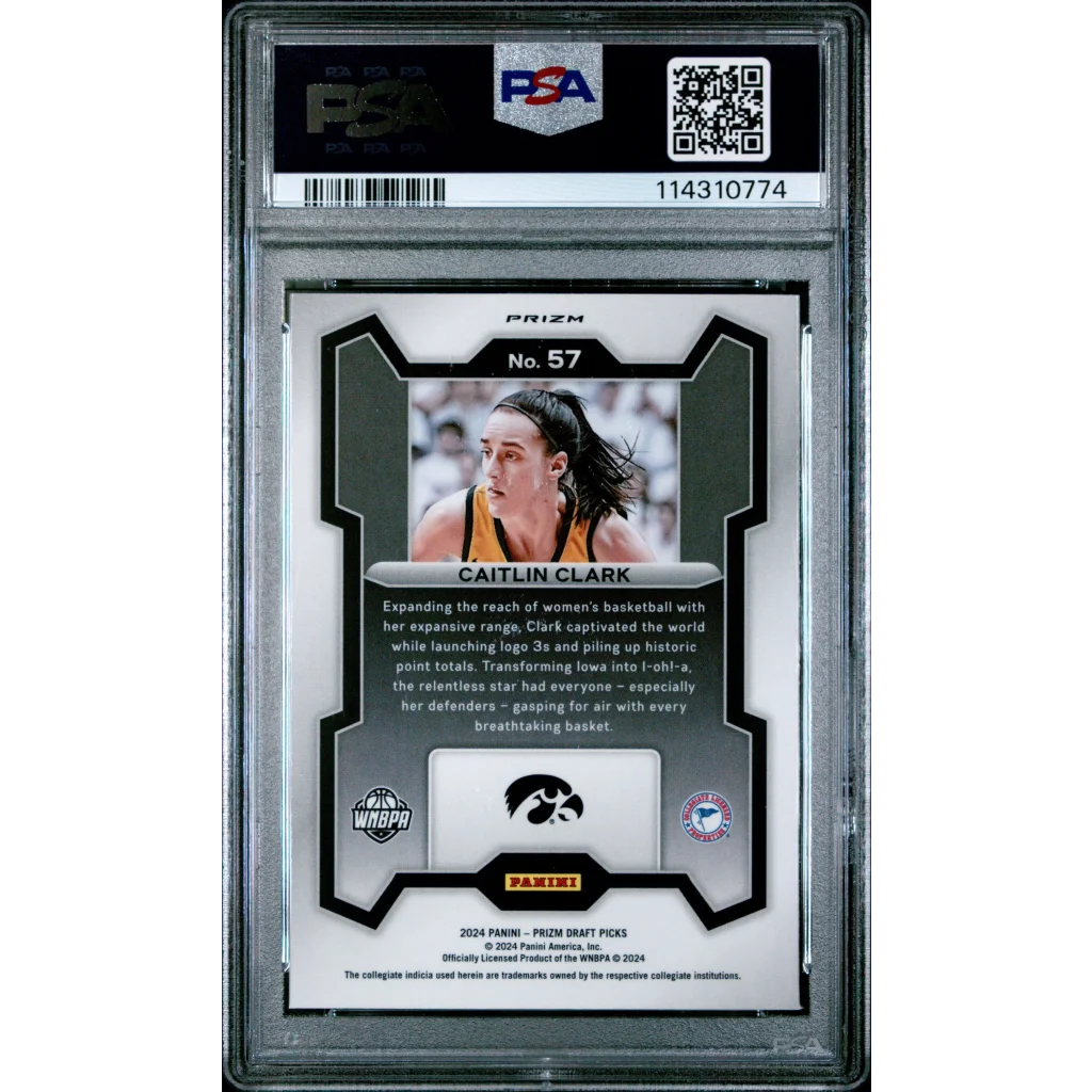 Graded 2024 Panini Prizm Draft Picks Caitlin Clark #57 Red Ice Rookie RC Basketball Card PSA 10 Gem Mint | PSA 10 Gem Mint Graded Rookie Card | vintageantiquesgifts.com