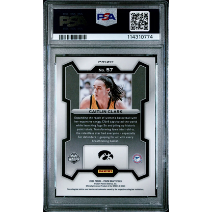 Graded 2024 Panini Prizm Draft Picks Caitlin Clark #57 Red Ice Rookie RC Basketball Card PSA 10 Gem Mint | PSA 10 Gem Mint Graded Rookie Card | vintageantiquesgifts.com