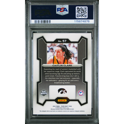 Graded 2024 Panini Prizm Draft Picks Caitlin Clark #57 Rookie RC Basketball Card PSA 10 Gem Mint | PSA 10 Gem Mint Graded Rookie Card | vintageantiquesgifts.com