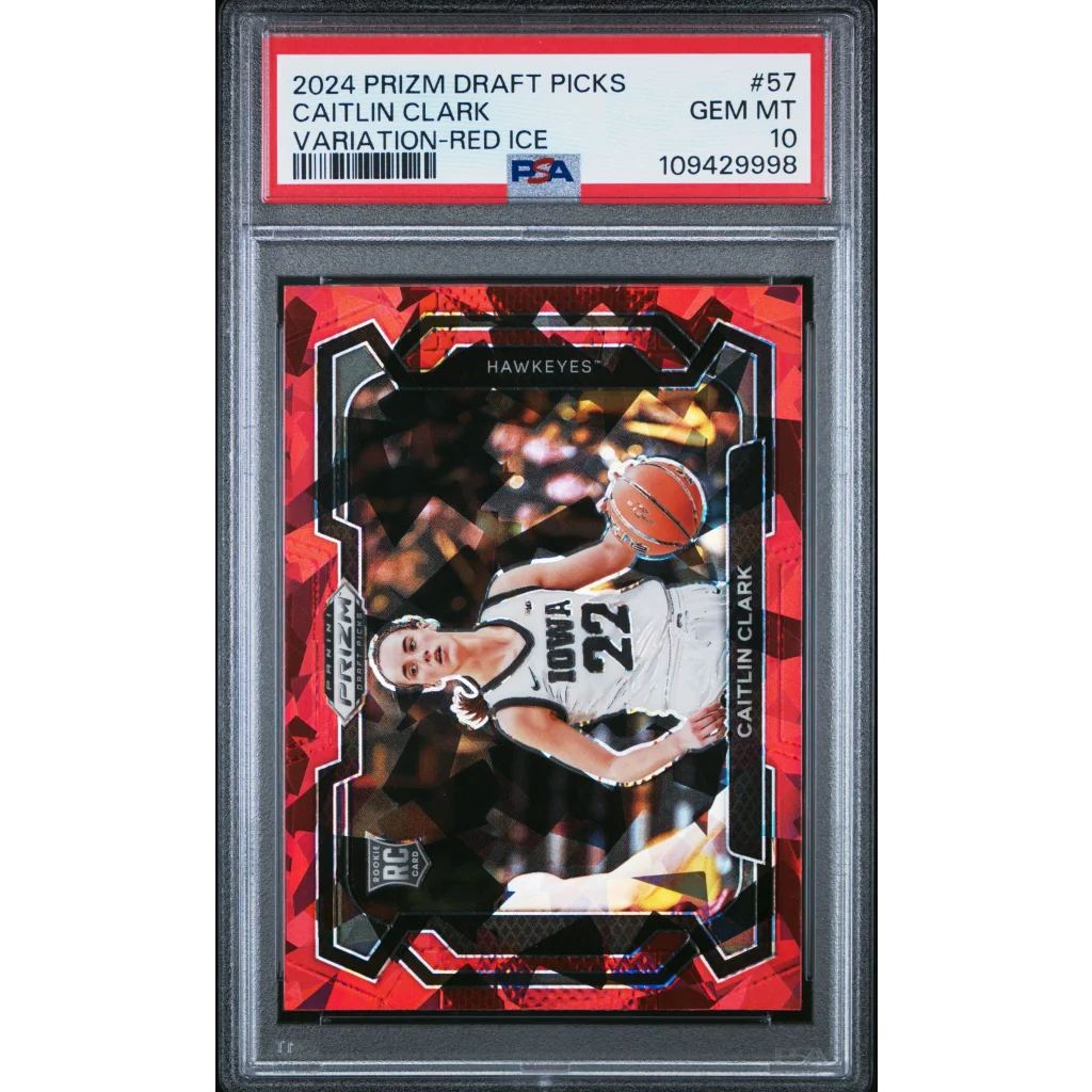 Graded 2024 Panini Prizm Draft Picks Caitlin Clark #57 Variation Red Ice Rookie RC Basketball Card PSA 10 Gem Mint | Hall of Fame Sports Memorabilia | vintageantiquesgifts.com