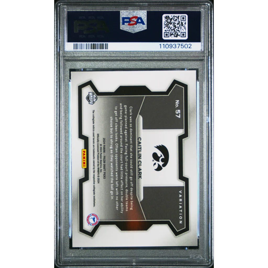 Graded 2024 Panini Prizm Draft Picks Caitlin Clark #57 Variation Rookie RC Basketball Card PSA 10 Gem Mint | PSA 10 Gem Mint Graded Rookie Card | vintageantiquesgifts.com