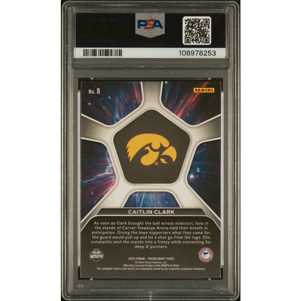 Graded 2024 Panini Prizm Draft Picks Caitlin Clark #8 Deep Space Rookie RC Basketball Card PSA 10 Gem Mint | PSA 10 Gem Mint Graded Rookie Card | vintageantiquesgifts.com