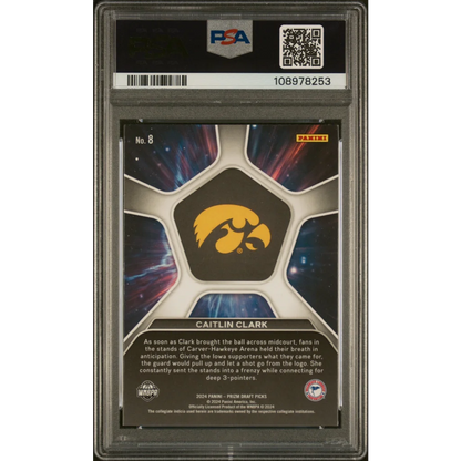 Graded 2024 Panini Prizm Draft Picks Caitlin Clark #8 Deep Space Rookie RC Basketball Card PSA 10 Gem Mint | PSA 10 Gem Mint Graded Rookie Card | vintageantiquesgifts.com