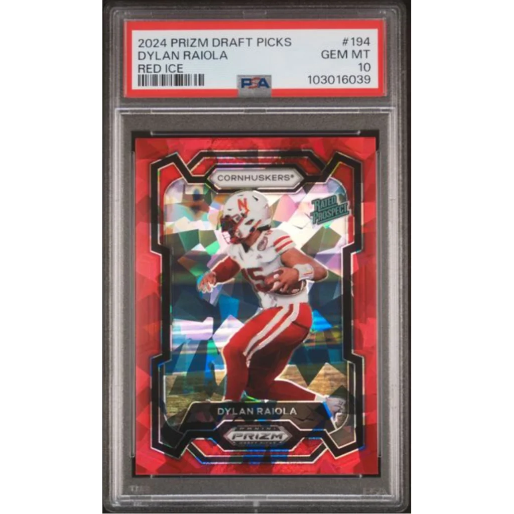 Graded 2024 Panini Prizm Draft Picks Dylan Raiola #194 Red Ice Rookie RC Football Card PSA 10 Gem Mint | Hall of Fame Sports Memorabilia | vintageantiquesgifts.com