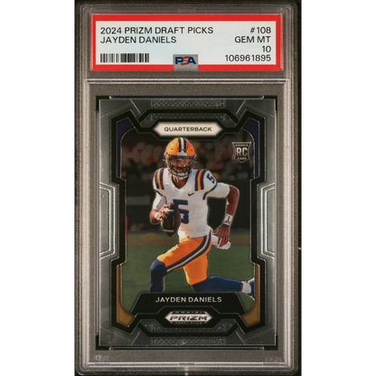 High-quality PSA 10 graded 2024 Prizm Draft Picks Jayden Daniels football card