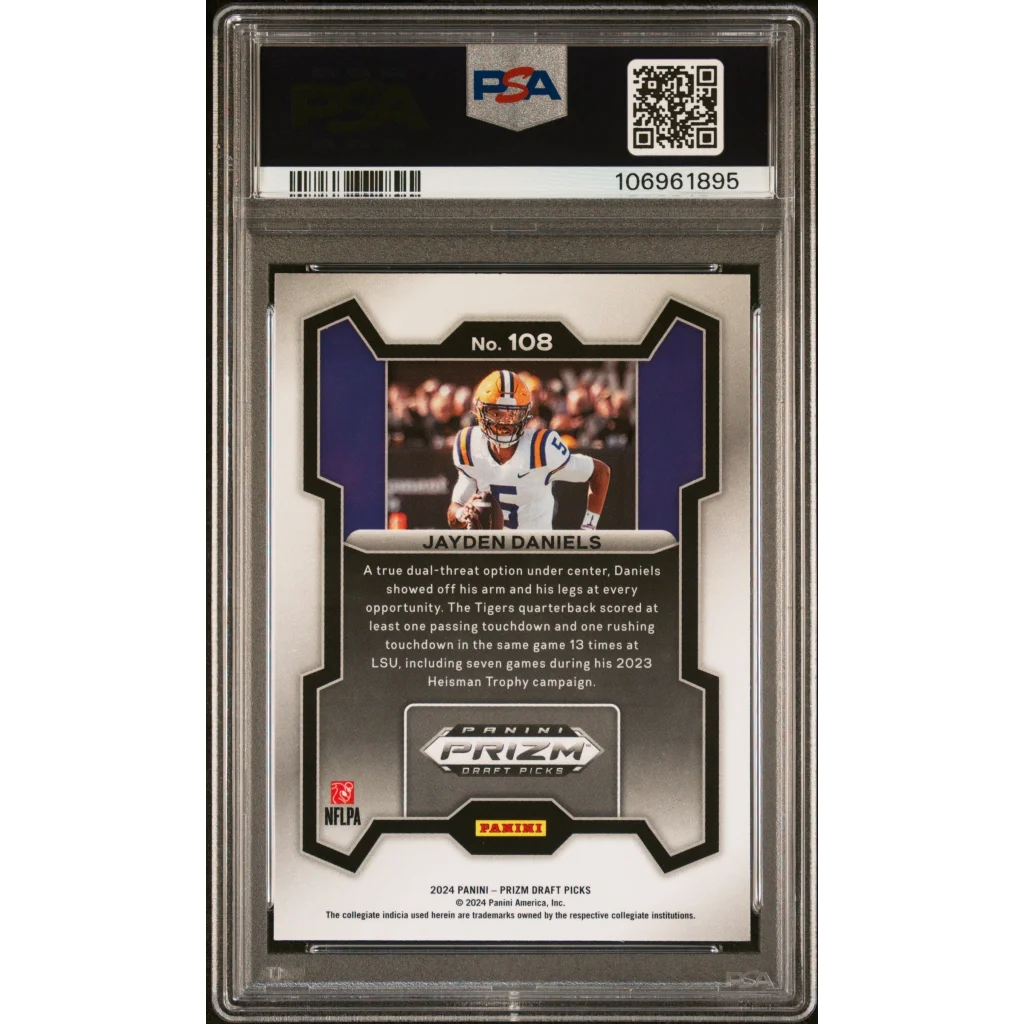 PSA 10 Jayden Daniels 2024 Prizm Draft Picks Rookie Card sports trading card