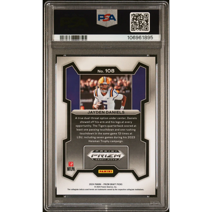 PSA 10 Jayden Daniels 2024 Prizm Draft Picks Rookie Card sports trading card