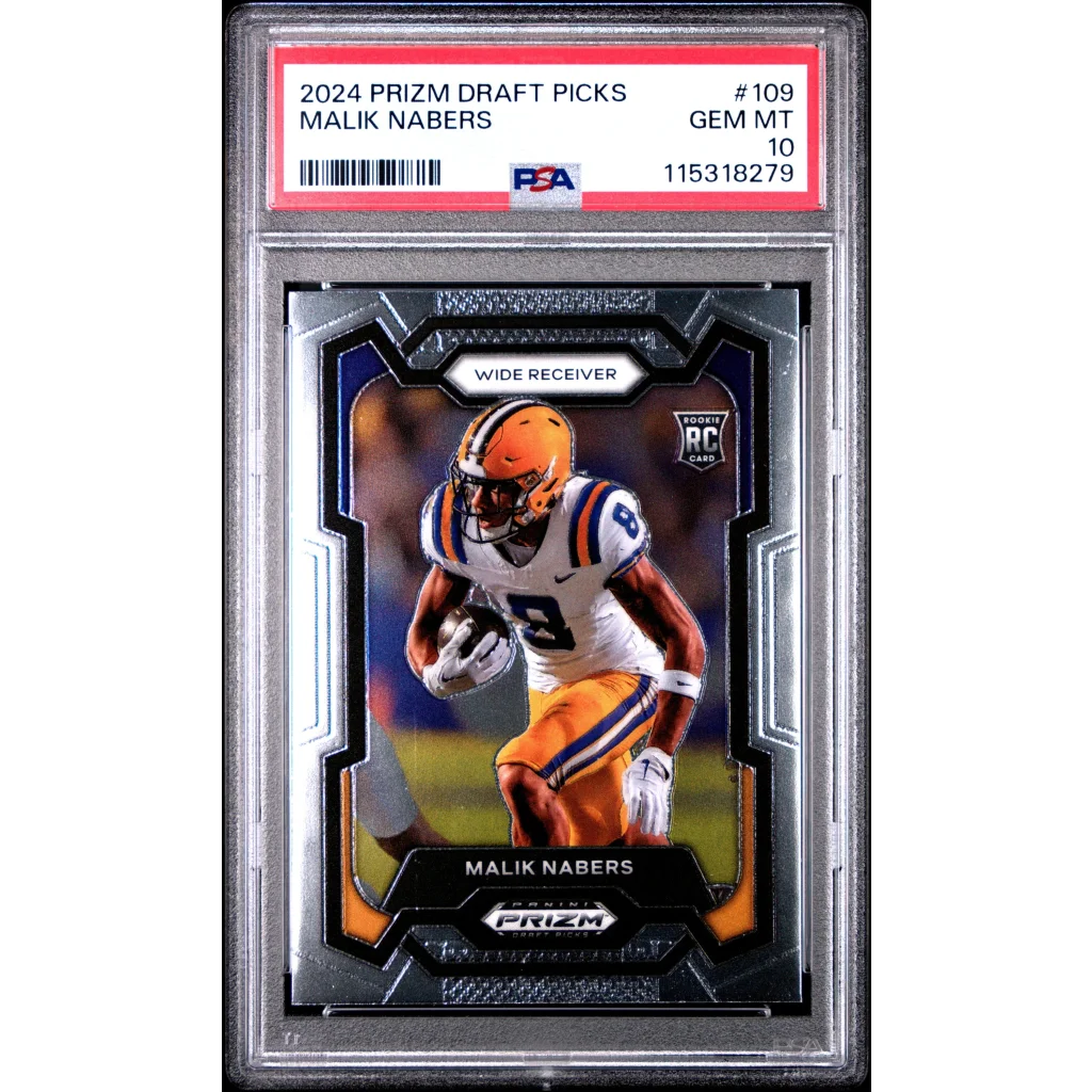 Graded 2024 Panini Prizm Draft Picks Malik Nabers #109 Rookie RC Football Card PSA 10 Gem Mint | Hall of Fame Sports Memorabilia | vintageantiquesgifts.com