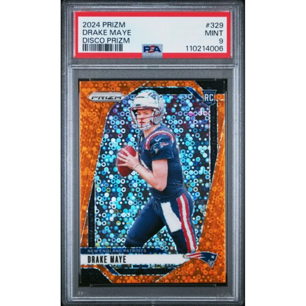 Graded 2024 Panini Prizm Drake Maye #329 Disco Prizm Rookie RC Football Card PSA 9 Mint | Hall of Fame Sports Memorabilia | vintageantiquesgifts.com