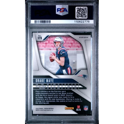 Graded 2024 Panini Prizm Drake Maye #329 Pink Prizm Rookie RC Football Card PSA 10 Gem Mint | PSA 10 Gem Mint Graded Rookie Card | vintageantiquesgifts.com