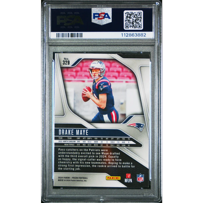 Graded 2024 Panini Prizm Drake Maye #329 Rookie RC Football Card PSA 10 Gem Mint | PSA 10 Gem Mint Graded Rookie Card | vintageantiquesgifts.com