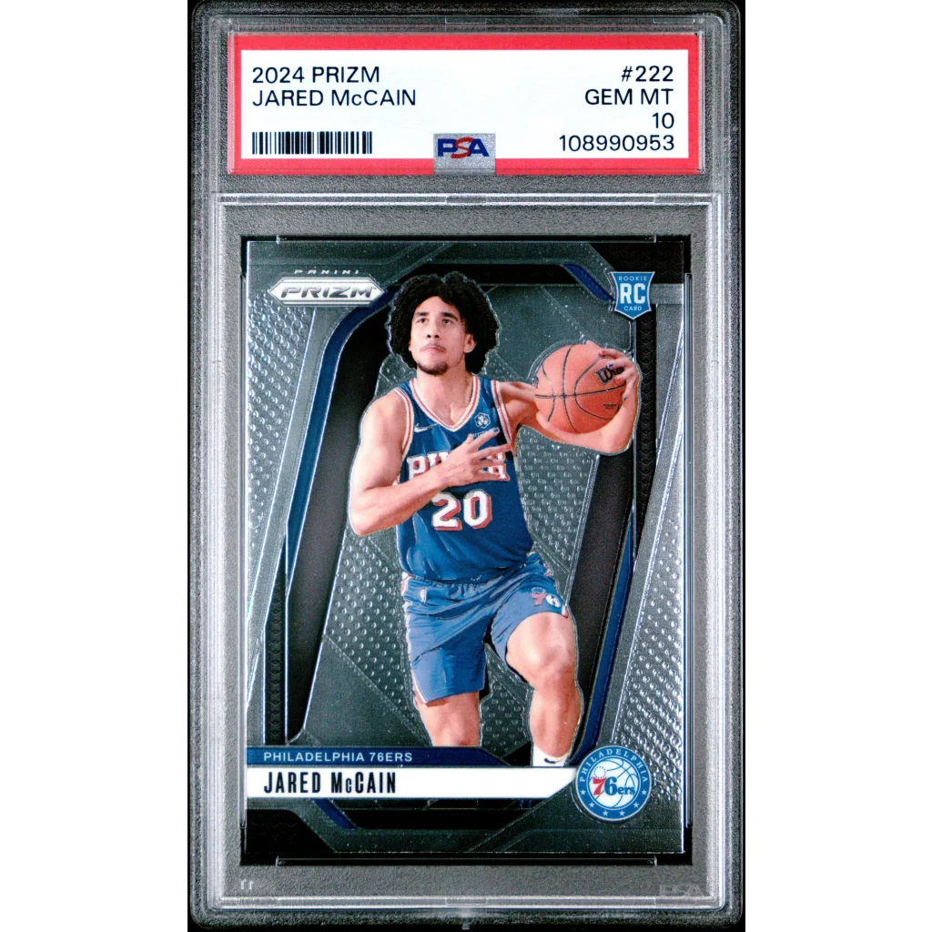 Graded 2024 Panini Prizm Jared McCain #222 Rookie RC Basketball Card PSA 10 Gem Mint