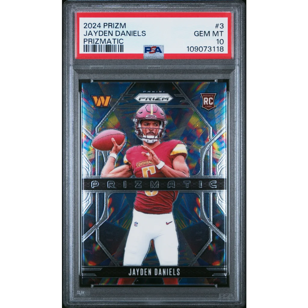 Graded PSA 10 Gem Mint 2024 Panini Prizm Jayden Daniels Rookie RC Card