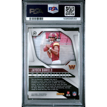 Image of PSA Graded Jayden Daniels 2024 Prizm Rookie Card football trading card