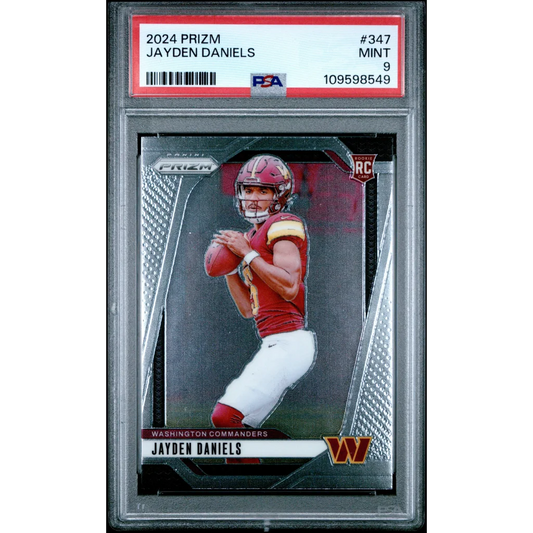 PSA Graded Jayden Daniels 2024 Prizm Rookie Card for collectors