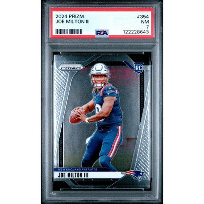 Graded PSA 7 2024 Panini Prizm Joe Milton III Rookie Card Patriots QB