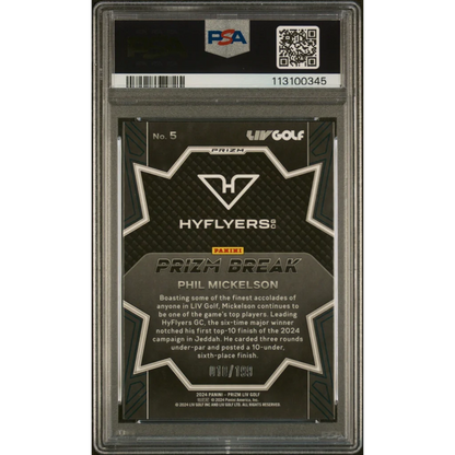 Graded 2024 Panini Prizm LIV Golf Phil Mickelson #5 Prizm Break Teal Prizm /199 Rookie RC Card PSA 10 Gem Mint | PSA 10 Gem Mint Graded Rookie Card | vintageantiquesgifts.com