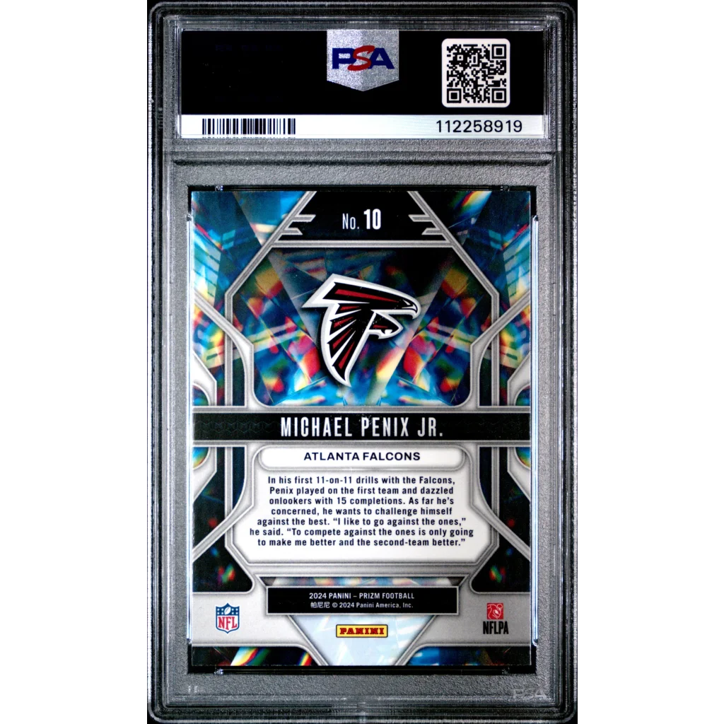 Graded 2024 Panini Prizm Michael Penix Jr #10 Prizmatic Rookie RC Football Card PSA 10 Gem Mint | PSA 10 Gem Mint Graded Rookie Card | vintageantiquesgifts.com