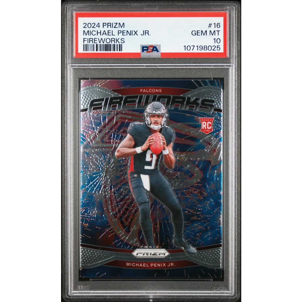 Graded 2024 Panini Prizm Michael Penix Jr #16 Fireworks Rookie RC Football Card PSA 10 Gem Mint | Hall of Fame Sports Memorabilia | vintageantiquesgifts.com