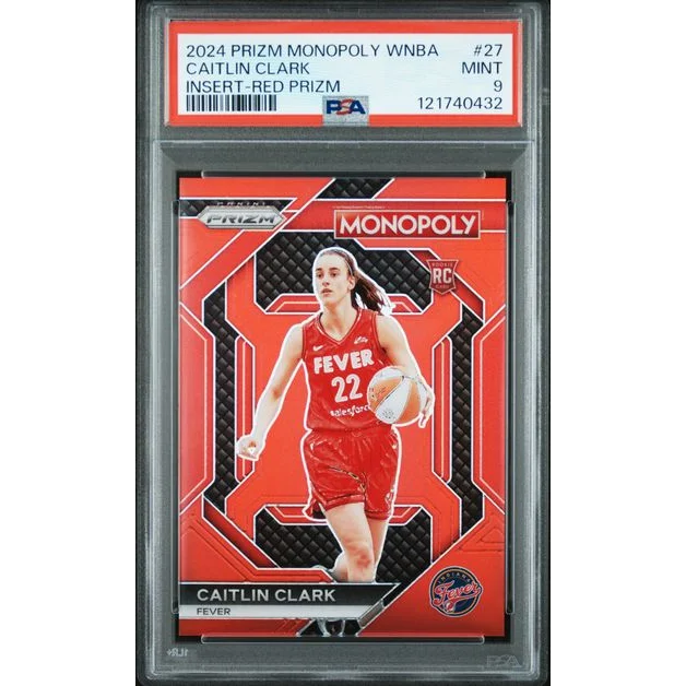 Graded 2024 Panini Prizm Monopoly WNBA Caitlin Clark #27 /99 Red Prizm Rookie RC Basketball Card PSA 9 Mint | Hall of Fame Sports Memorabilia | vintageantiquesgifts.com