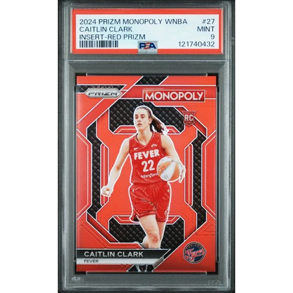 Graded 2024 Panini Prizm Monopoly WNBA Caitlin Clark #27 /99 Red Prizm Rookie RC Basketball Card PSA 9 Mint | Hall of Fame Sports Memorabilia | vintageantiquesgifts.com