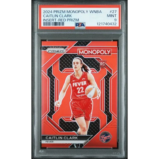 Graded 2024 Panini Prizm Monopoly WNBA Caitlin Clark #27 /99 Red Prizm Rookie RC Basketball Card PSA 9 Mint | Hall of Fame Sports Memorabilia | vintageantiquesgifts.com