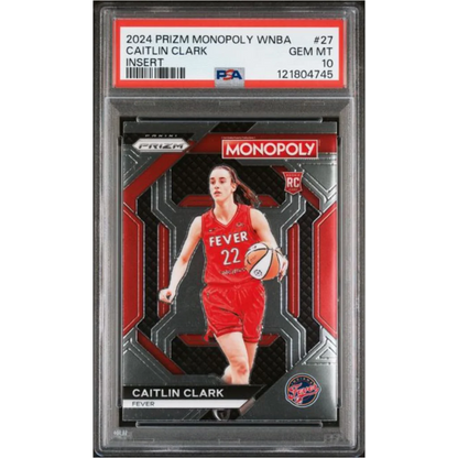 Graded 2024 Panini Prizm Monopoly WNBA Caitlin Clark #27 Insert Rookie RC Basketball Card PSA 10 Gem Mint | Hall of Fame Sports Memorabilia | vintageantiquesgifts.com