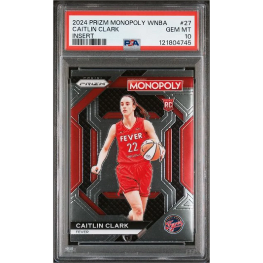 Graded 2024 Panini Prizm Monopoly WNBA Caitlin Clark #27 Insert Rookie RC Basketball Card PSA 10 Gem Mint | Hall of Fame Sports Memorabilia | vintageantiquesgifts.com