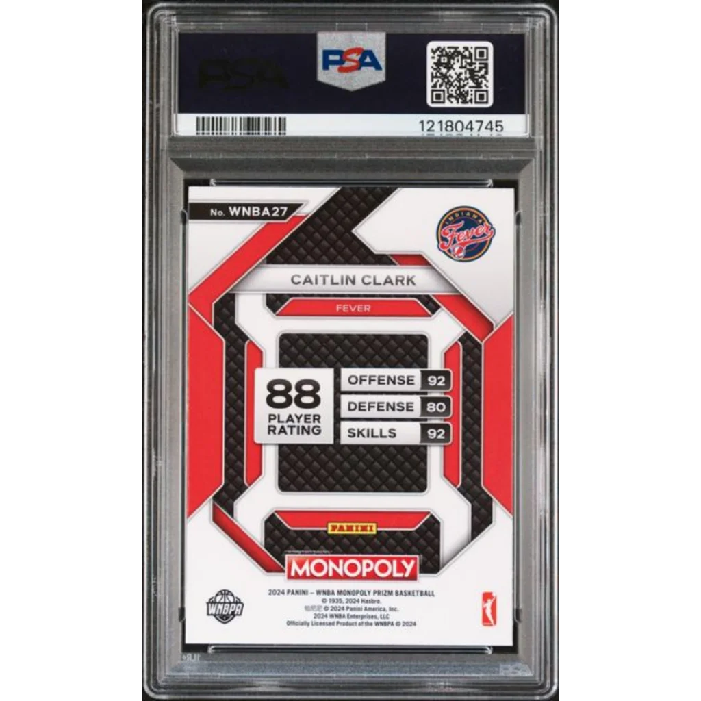 Graded 2024 Panini Prizm Monopoly WNBA Caitlin Clark #27 Insert Rookie RC Basketball Card PSA 10 Gem Mint | PSA 10 Gem Mint Graded Rookie Card | vintageantiquesgifts.com