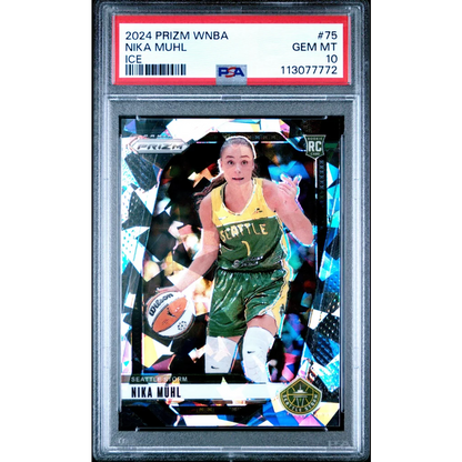 Graded 2024 Panini Prizm Nika Muhl #75 Ice Rookie RC Basketball Card PSA 10 Gem Mint | Hall of Fame Sports Memorabilia | vintageantiquesgifts.com
