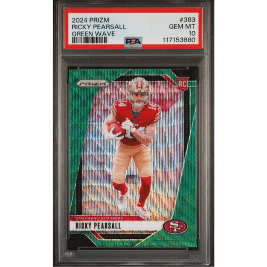 Graded 2024 Panini Prizm Ricky Pearsall #383 Green Wave Rookie RC Football Card PSA 10 Gem Mint | Hall of Fame Sports Memorabilia | vintageantiquesgifts.com