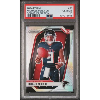 Graded 2024 Panini Prizm Rookie Variation Michael Penix Jr #31 Rookie RC Football Card PSA 10 Gem Mint | Hall of Fame Sports Memorabilia | vintageantiquesgifts.com