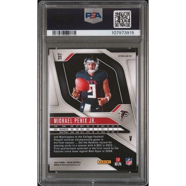 Graded 2024 Panini Prizm Rookie Variation Michael Penix Jr #31 Rookie RC Football Card PSA 10 Gem Mint | PSA 10 Gem Mint Graded Rookie Card | vintageantiquesgifts.com