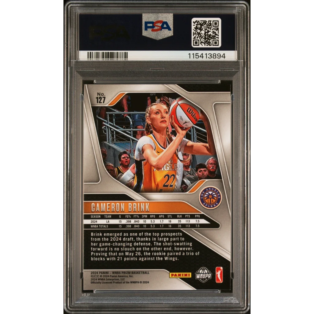Graded PSA 9 2024 Panini Prizm WNBA Cameron Brink #127 Rookie Card