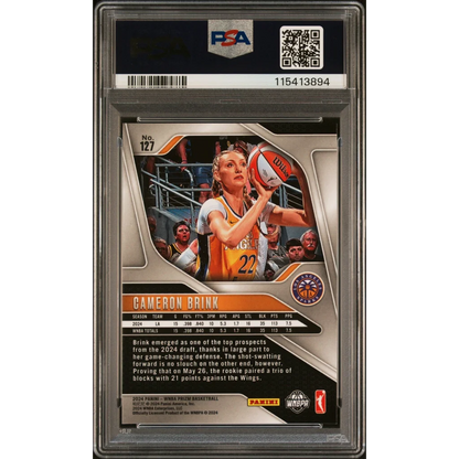 Graded PSA 9 2024 Panini Prizm WNBA Cameron Brink #127 Rookie Card
