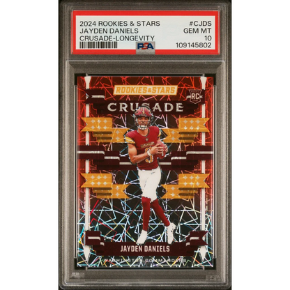 Graded PSA 10 Gem Mint 2024 Panini Jayden Daniels Rookie Crusade Card