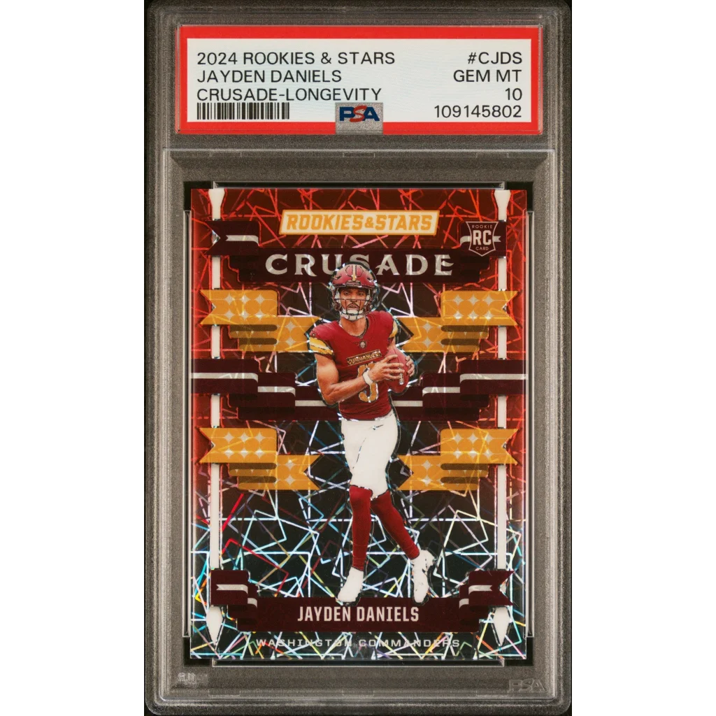 Jayden Daniels 2024 Crusade PSA 10 Gem Mint Rookie Card football trading card