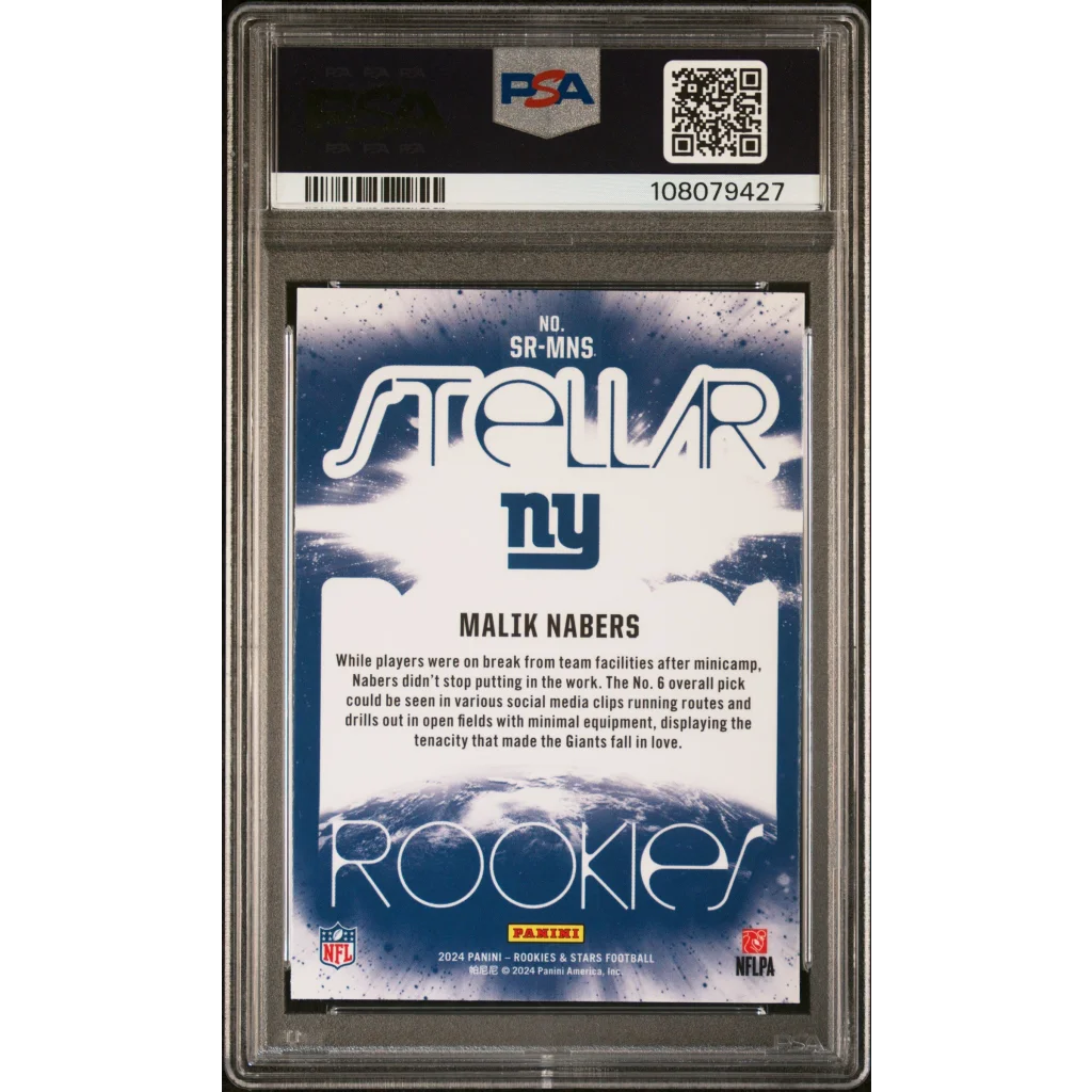 PSA 10 Graded 2024 Panini Rookies & Stars Malik Nabers Stellar Rookie Card