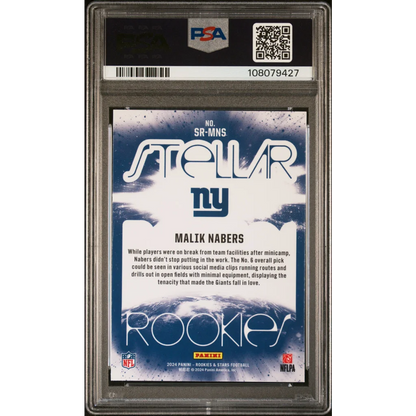 PSA 10 Graded 2024 Panini Rookies & Stars Malik Nabers Stellar Rookie Card