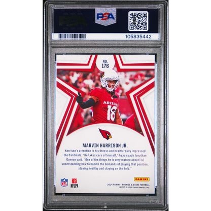 Graded PSA 10 2024 Panini Rookies & Stars Marvin Harrison Jr #176 rookie RC card