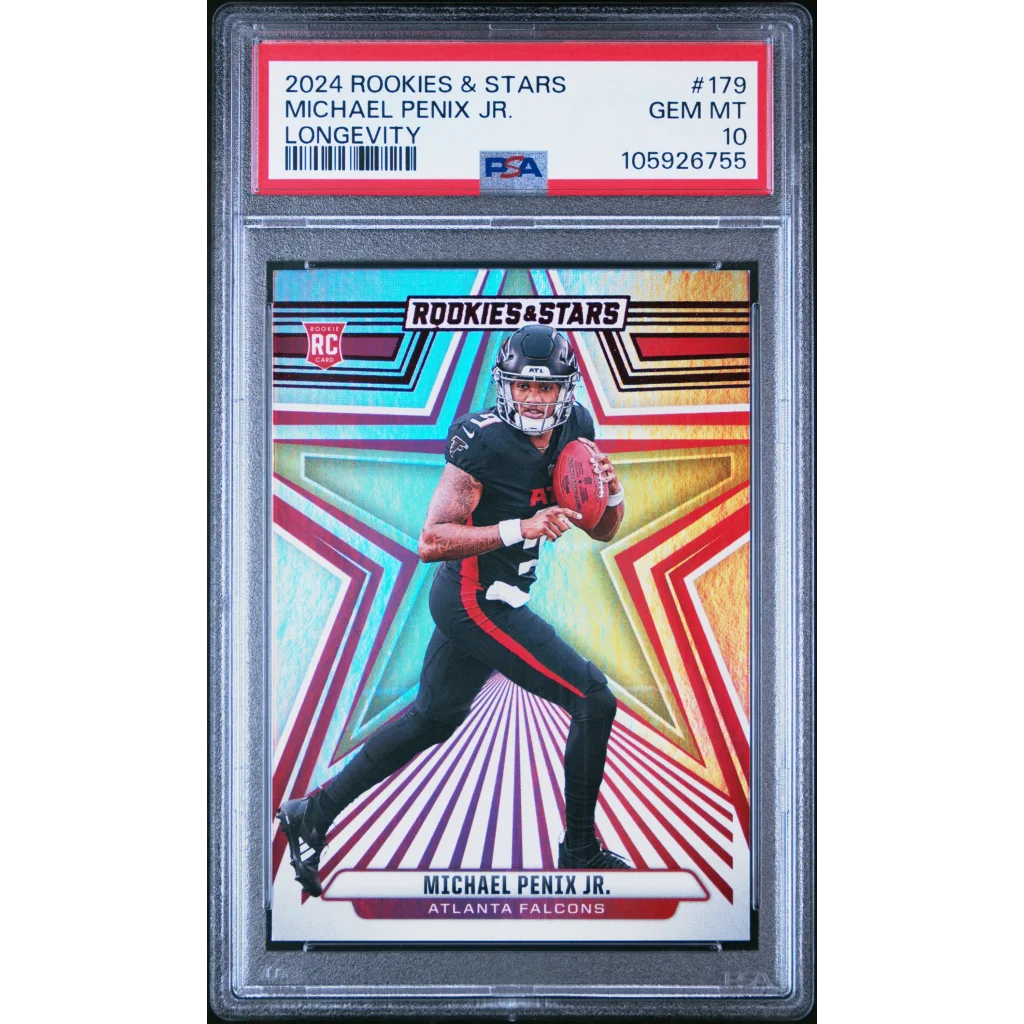 Graded 2024 Panini Rookies & Stars Michael Penix Jr #179 Longevity Rookie RC Football Card PSA 10 Gem Mint | Hall of Fame Sports Memorabilia | vintageantiquesgifts.com