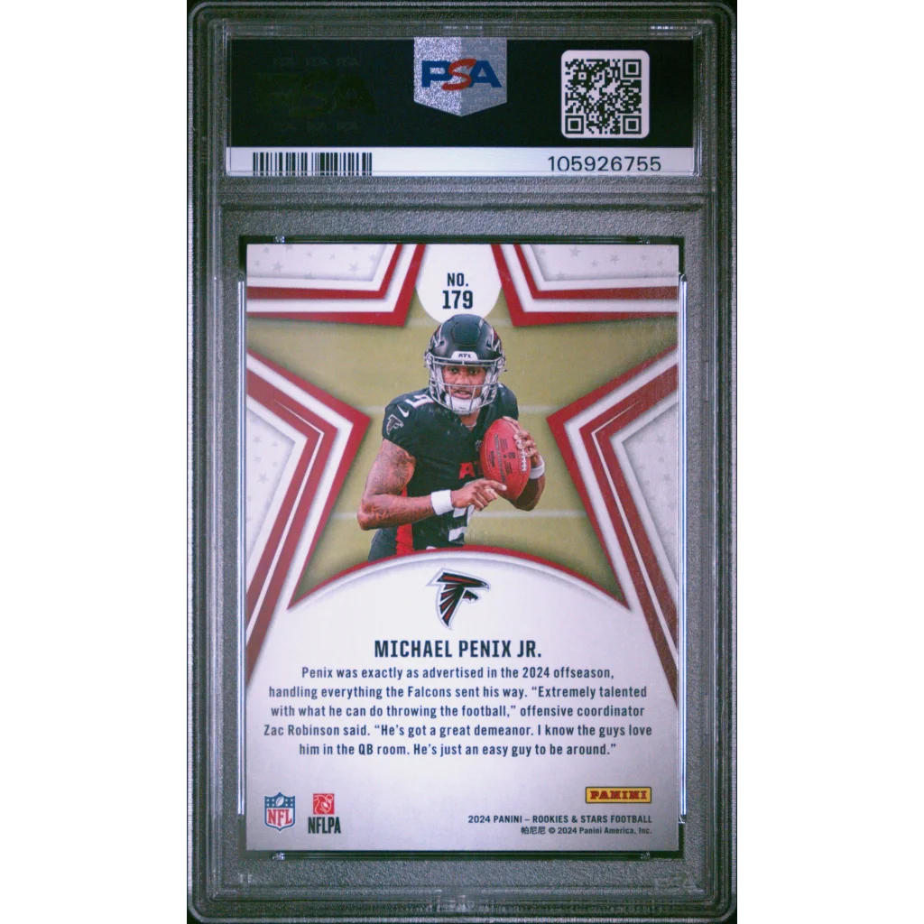 Graded 2024 Panini Rookies & Stars Michael Penix Jr #179 Longevity Rookie RC Football Card PSA 10 Gem Mint | PSA 10 Gem Mint Graded Rookie Card | vintageantiquesgifts.com