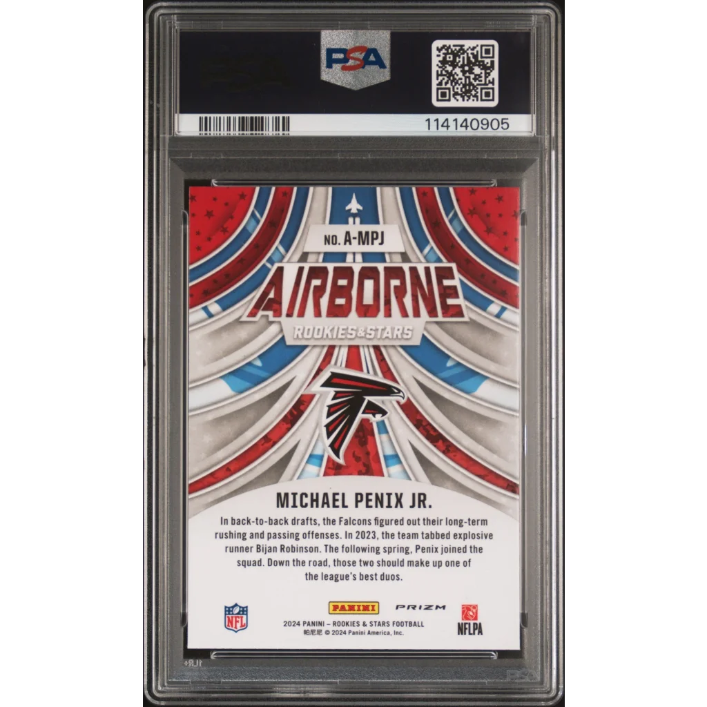 Graded 2024 Panini Rookies & Stars Michael Penix Jr #AMPJ Airborne Red Plaid Rookie RC Football Card PSA 10 Gem Mint | PSA 10 Gem Mint Graded Rookie Card | vintageantiquesgifts.com