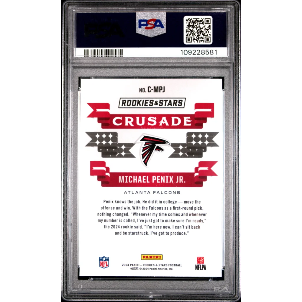 Graded 2024 Panini Rookies & Stars Michael Penix Jr #CMPJ Crusade Red Plaid Rookie RC Football Card PSA 10 Gem Mint | PSA 10 Gem Mint Graded Rookie Card | vintageantiquesgifts.com